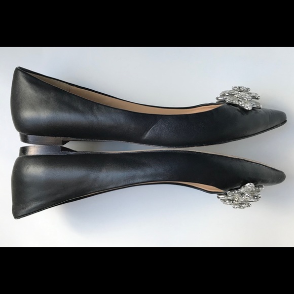 Badgley Mischka Karina Crystal Pointed Toe Flats - Picture 6 of 8